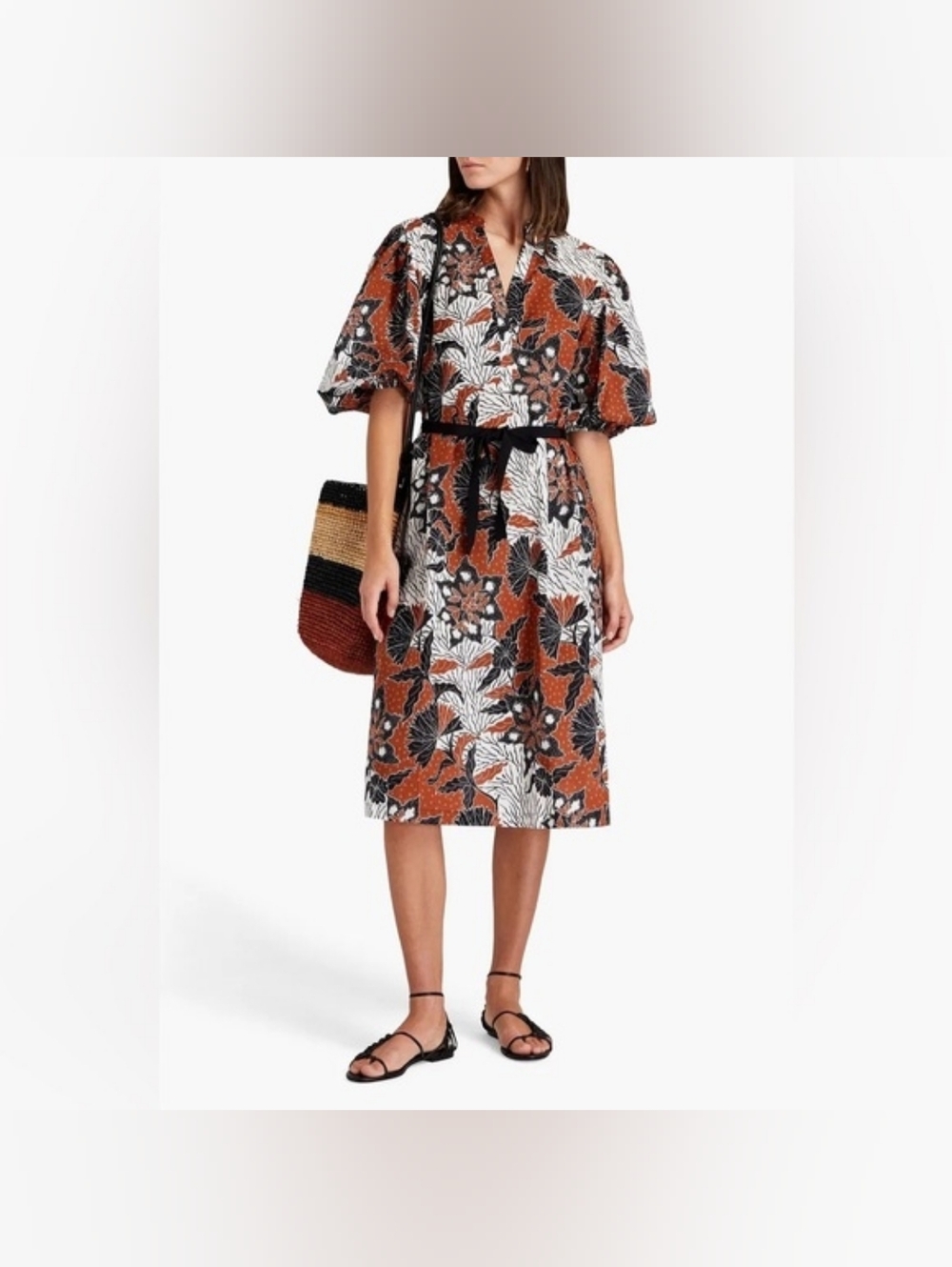❤️ MAJE TERRACOTTA COTTON VOILE DRESS (34)